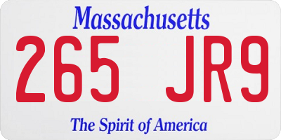 MA license plate 265JR9