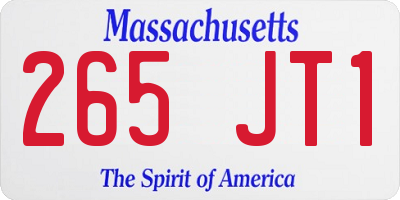 MA license plate 265JT1