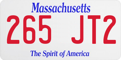 MA license plate 265JT2
