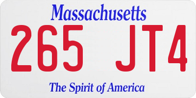 MA license plate 265JT4
