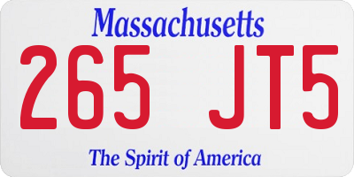 MA license plate 265JT5