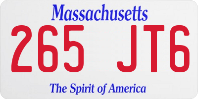 MA license plate 265JT6