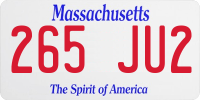 MA license plate 265JU2