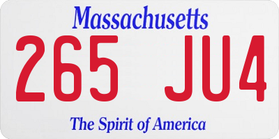 MA license plate 265JU4