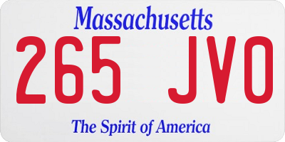 MA license plate 265JV0