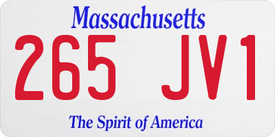 MA license plate 265JV1