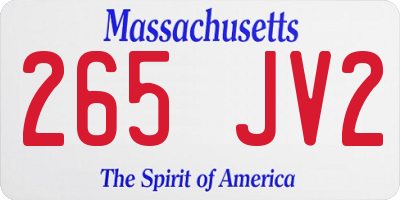MA license plate 265JV2