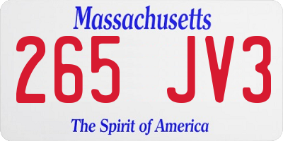 MA license plate 265JV3