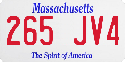 MA license plate 265JV4