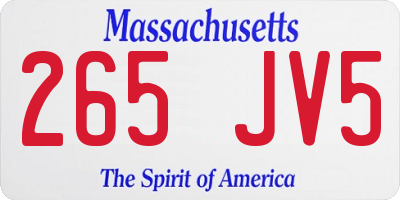 MA license plate 265JV5