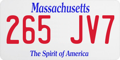 MA license plate 265JV7