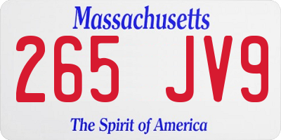 MA license plate 265JV9