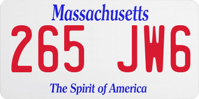 MA license plate 265JW6