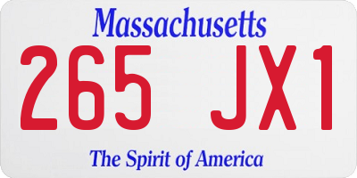 MA license plate 265JX1