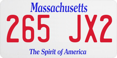 MA license plate 265JX2