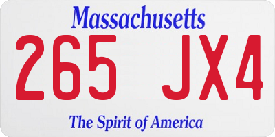 MA license plate 265JX4