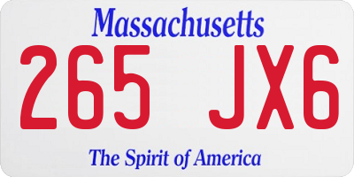 MA license plate 265JX6