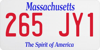 MA license plate 265JY1