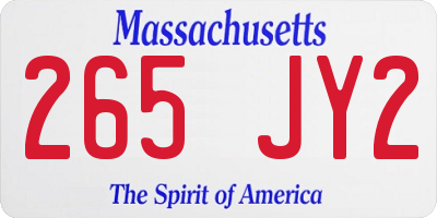 MA license plate 265JY2