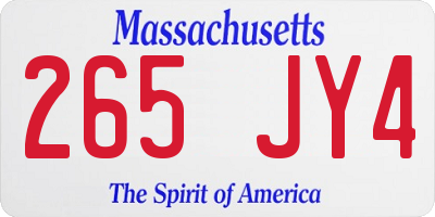 MA license plate 265JY4