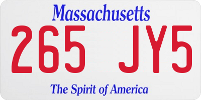 MA license plate 265JY5