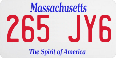 MA license plate 265JY6