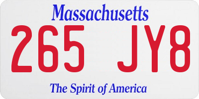 MA license plate 265JY8