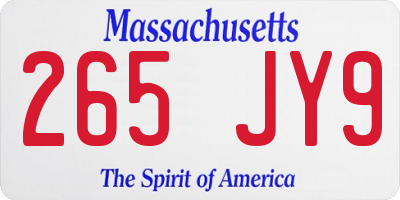 MA license plate 265JY9