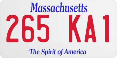MA license plate 265KA1