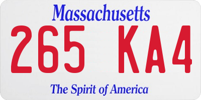 MA license plate 265KA4