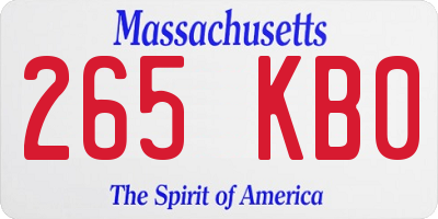 MA license plate 265KB0
