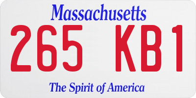 MA license plate 265KB1