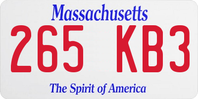 MA license plate 265KB3
