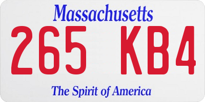 MA license plate 265KB4