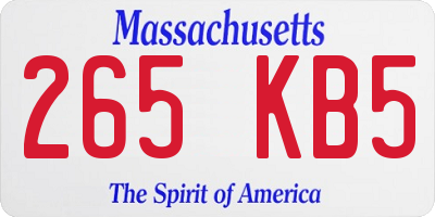 MA license plate 265KB5