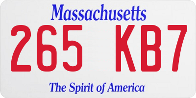 MA license plate 265KB7