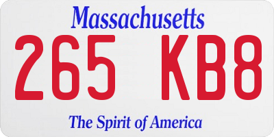 MA license plate 265KB8