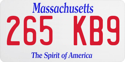 MA license plate 265KB9