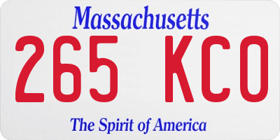 MA license plate 265KC0