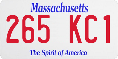 MA license plate 265KC1
