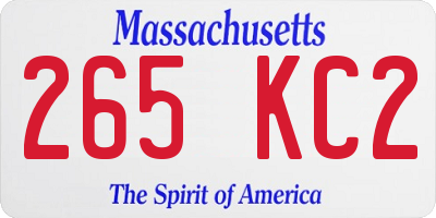 MA license plate 265KC2
