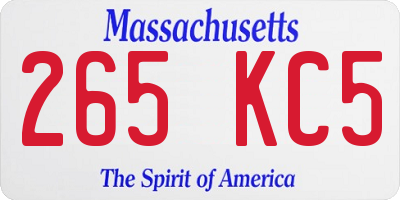 MA license plate 265KC5