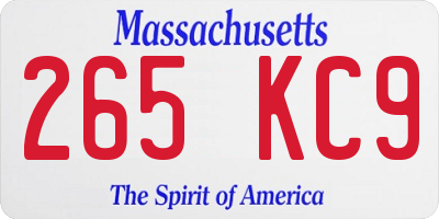 MA license plate 265KC9