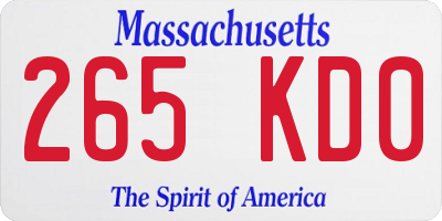 MA license plate 265KD0
