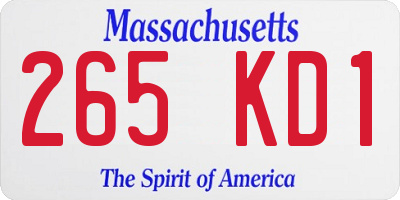MA license plate 265KD1