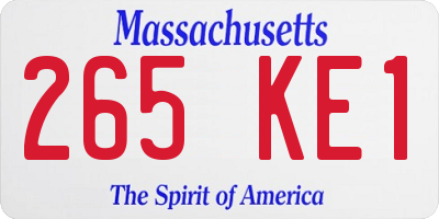 MA license plate 265KE1