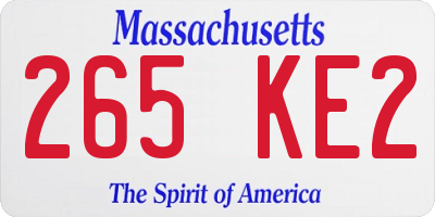 MA license plate 265KE2