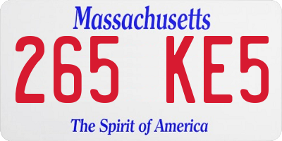 MA license plate 265KE5