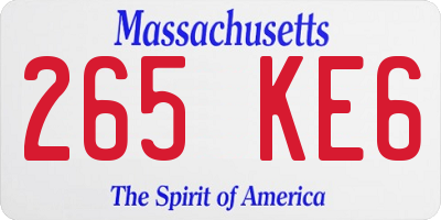 MA license plate 265KE6