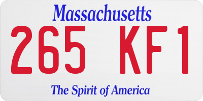 MA license plate 265KF1